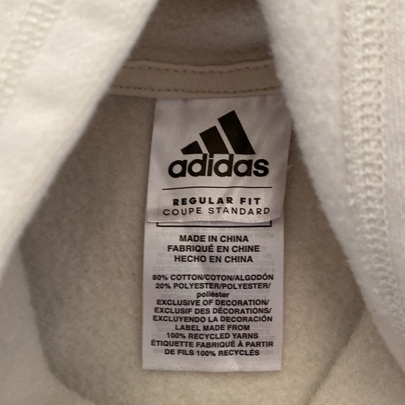 Boys Adidas 14/16 Large Hoodie Oatmeal/Gray - Picture 3 of 6